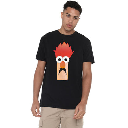Black - Lifestyle - The Muppets Unisex Adult Beaker Face Ringspun Cotton T-Shirt