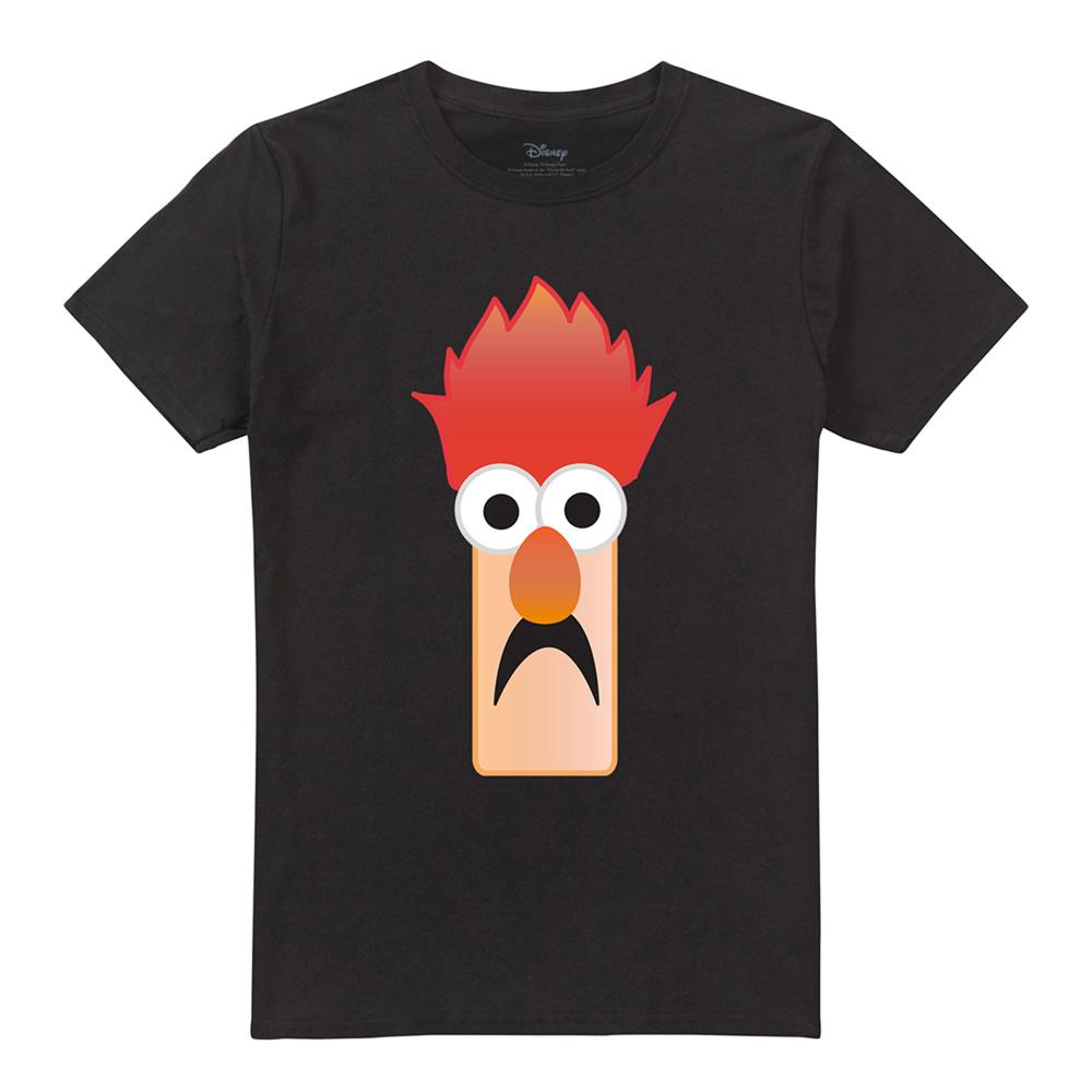 Black - Front - The Muppets Unisex Adult Beaker Face Ringspun Cotton T-Shirt
