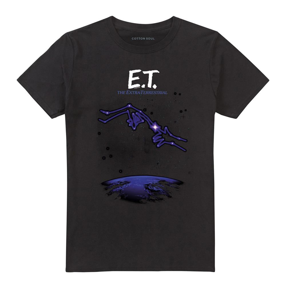 Black - Front - E.T Unisex Adult Constellation Ringspun Cotton T-Shirt