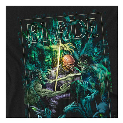 Black - Side - Blade Womens-Ladies Surrounded Ringspun Cotton Fitted T-Shirt