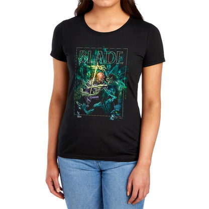 Black - Lifestyle - Blade Womens-Ladies Surrounded Ringspun Cotton Fitted T-Shirt