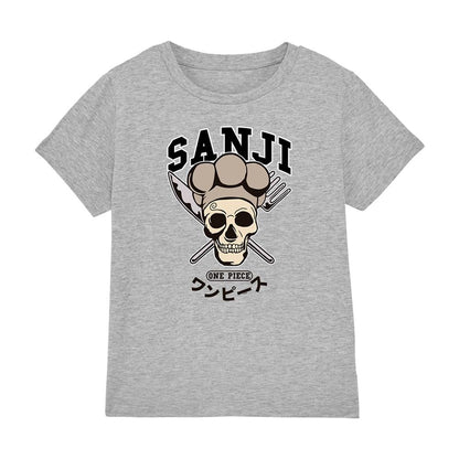 Athletic Heather - Front - One Piece Childrens-Kids Sanji Collegic T-Shirt