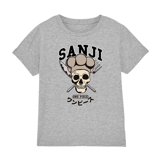 Athletic Heather - Front - One Piece Childrens-Kids Sanji Collegic T-Shirt