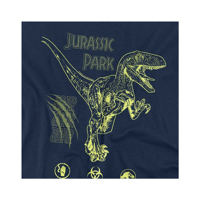 Navy - Side - Jurassic Park Childrens-Kids Roar Ringspun Cotton T-Shirt