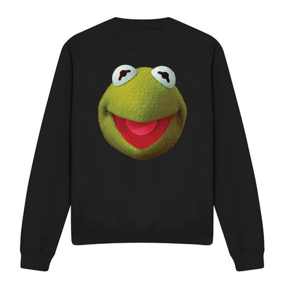 Black - Front - The Muppets Unisex Adult Kermit Face Sweatshirt