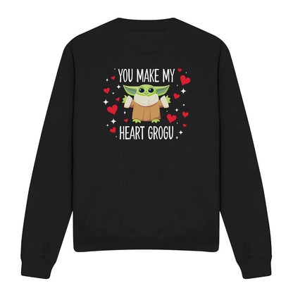 Black - Front - Star Wars: The Mandalorian Unisex Adult You Make My Heart Grogu Sweatshirt