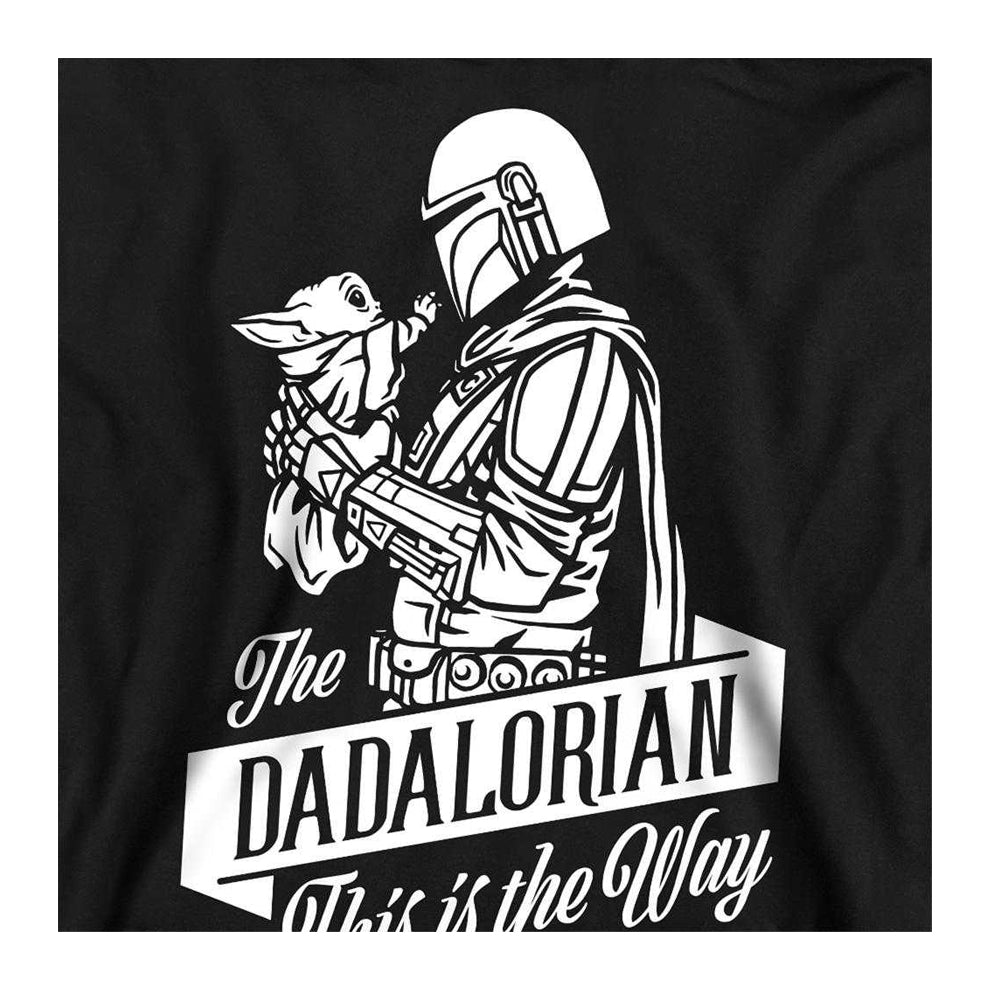 Black - Side - Star Wars Unisex Adult Dadalorian Long-Sleeved Fathers Day Sweatshirt