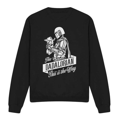 Black - Front - Star Wars Unisex Adult Dadalorian Long-Sleeved Fathers Day Sweatshirt