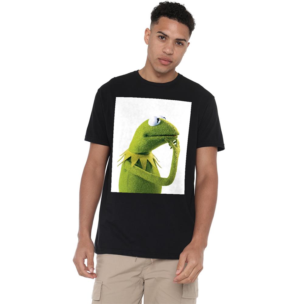 Black - Lifestyle - The Muppets Unisex Adult Ponder Kermit Ringspun Cotton T-Shirt
