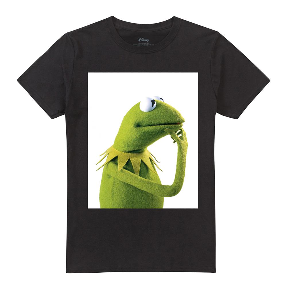 Black - Front - The Muppets Unisex Adult Ponder Kermit Ringspun Cotton T-Shirt