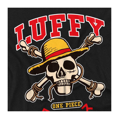 Black - Side - One Piece Unisex Adult Luffy Skull T-Shirt