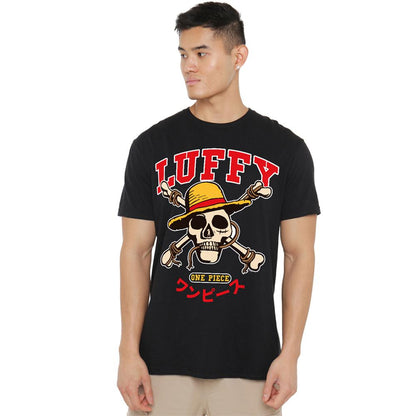 Black - Lifestyle - One Piece Unisex Adult Luffy Skull T-Shirt