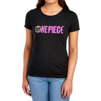 Black - Lifestyle - One Piece Womens-Ladies Luffy Jolly Roger Ringspun Cotton Fitted T-Shirt