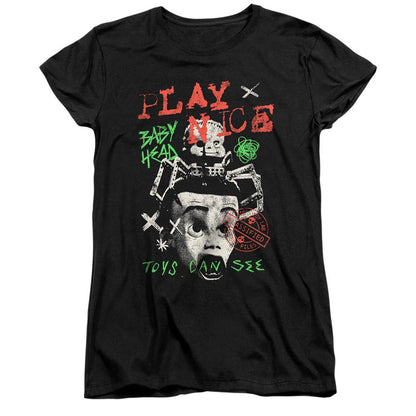 Black - Front - Toy Story Womens-Ladies Toys Can See Toy Story Fitted T-Shirt