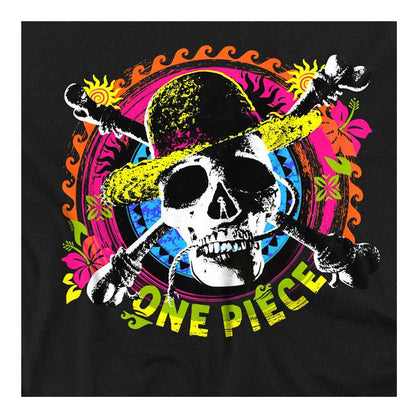 Black - Side - One Piece Womens-Ladies Jolly Roger Tropical Ringspun Cotton T-Shirt