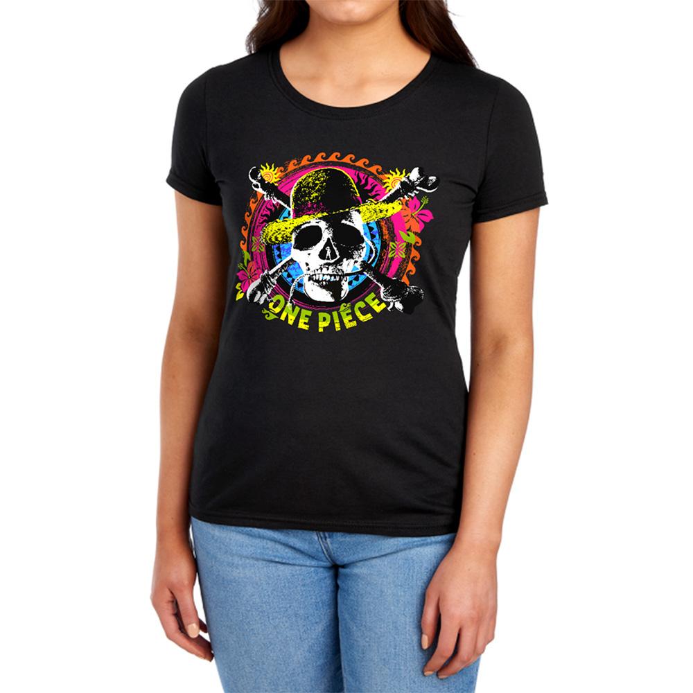 Black - Lifestyle - One Piece Womens-Ladies Jolly Roger Tropical Ringspun Cotton T-Shirt