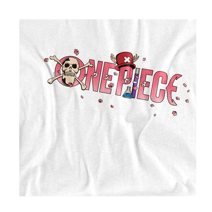White - Side - One Piece Womens-Ladies Tony Tony Chopper Cherry Blossom Fitted T-Shirt
