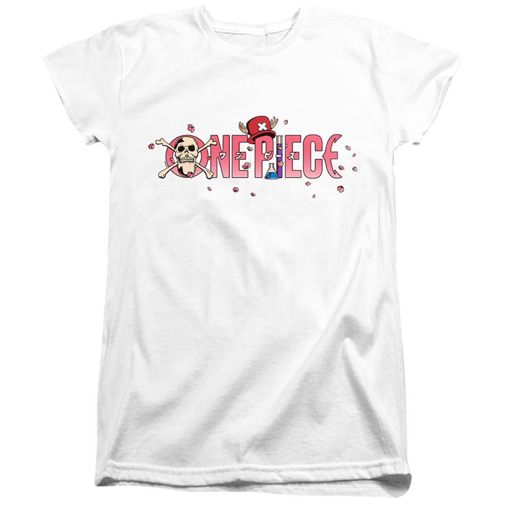White - Front - One Piece Womens-Ladies Tony Tony Chopper Cherry Blossom Fitted T-Shirt