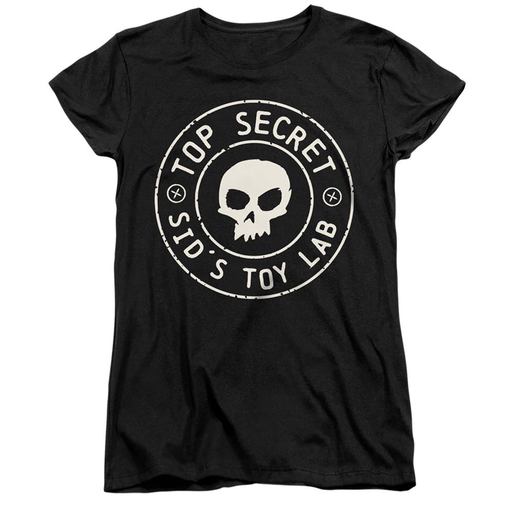 Black - Front - Toy Story Womens-Ladies Sid´s Toy Lab Badge Fitted T-Shirt