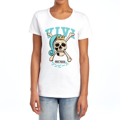 White - Lifestyle - One Piece Womens-Ladies Vivi Collegic Fitted T-Shirt