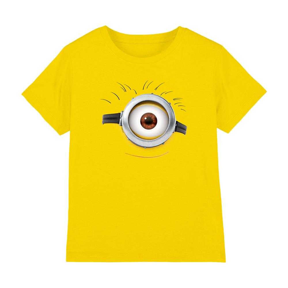 Yellow - Front - Minions Childrens-Kids Face T-Shirt