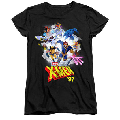 Black - Front - X-Men 97 Womens-Ladies Mutant Poster Ringspun Cotton Fitted T-Shirt