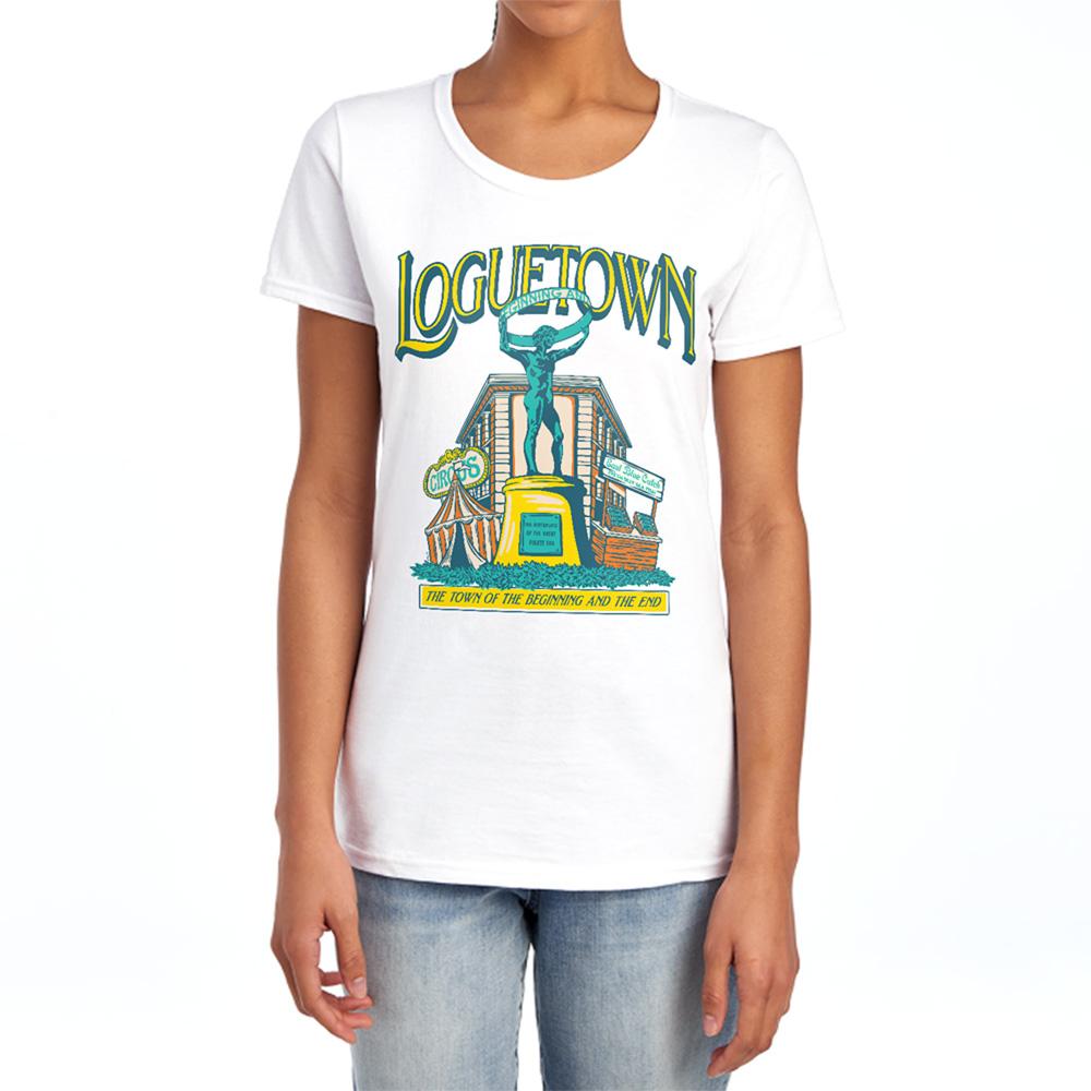 White - Lifestyle - One Piece Womens-Ladies Loguetown Market Fitted T-Shirt