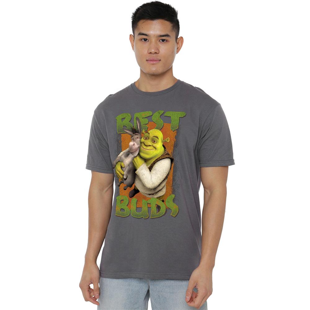 Charcoal - Lifestyle - Shrek Unisex Adult Best Buds Ringspun Cotton T-Shirt