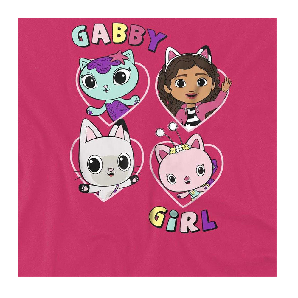 Hot Pink - Side - Gabby´s Dollhouse Childrens-Kids Friends T-Shirt