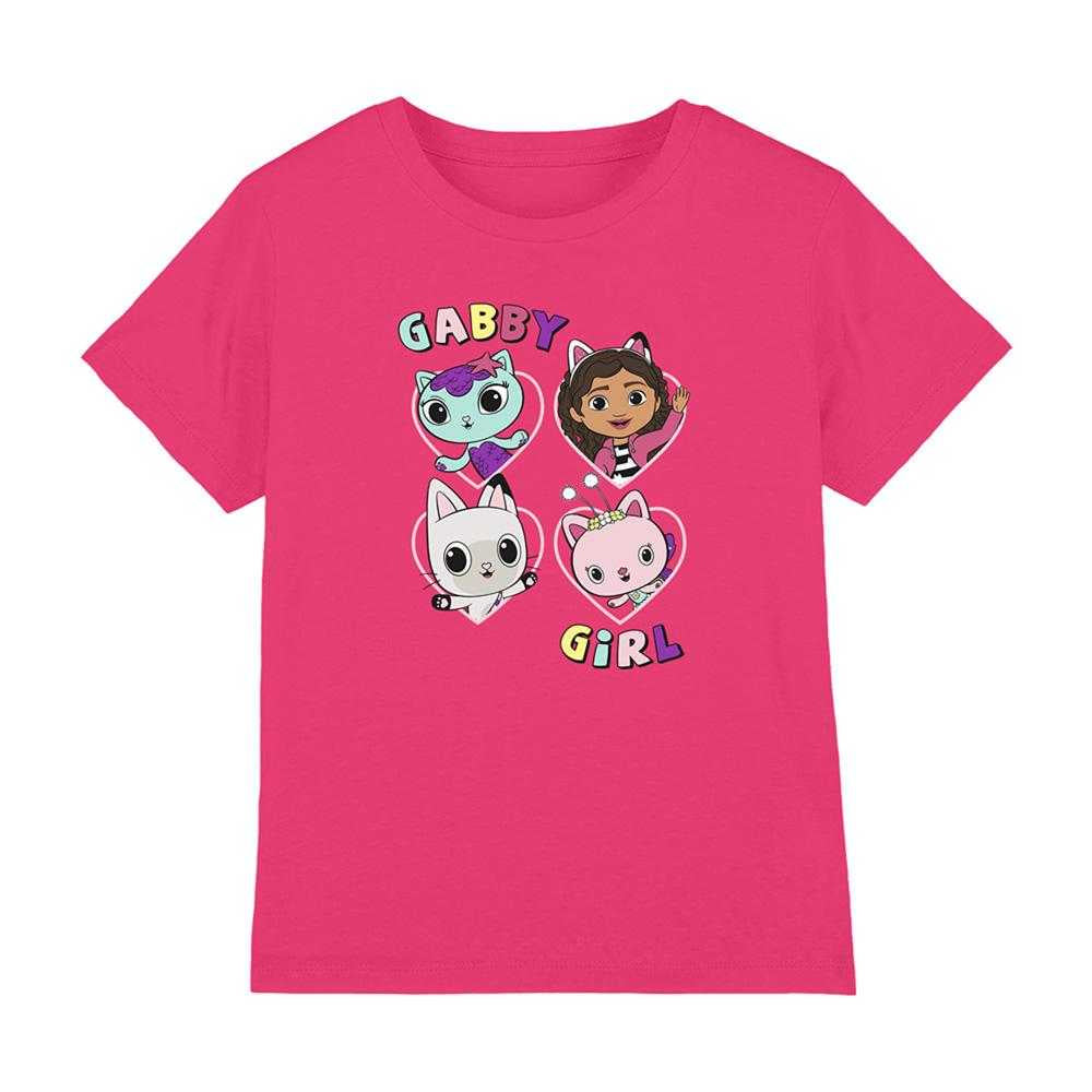Hot Pink - Front - Gabby´s Dollhouse Childrens-Kids Friends T-Shirt