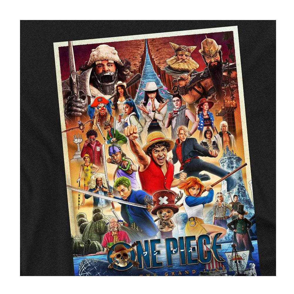Black - Side - One Piece Womens-Ladies Season 2 Poster Ringspun Cotton Fitted T-Shirt