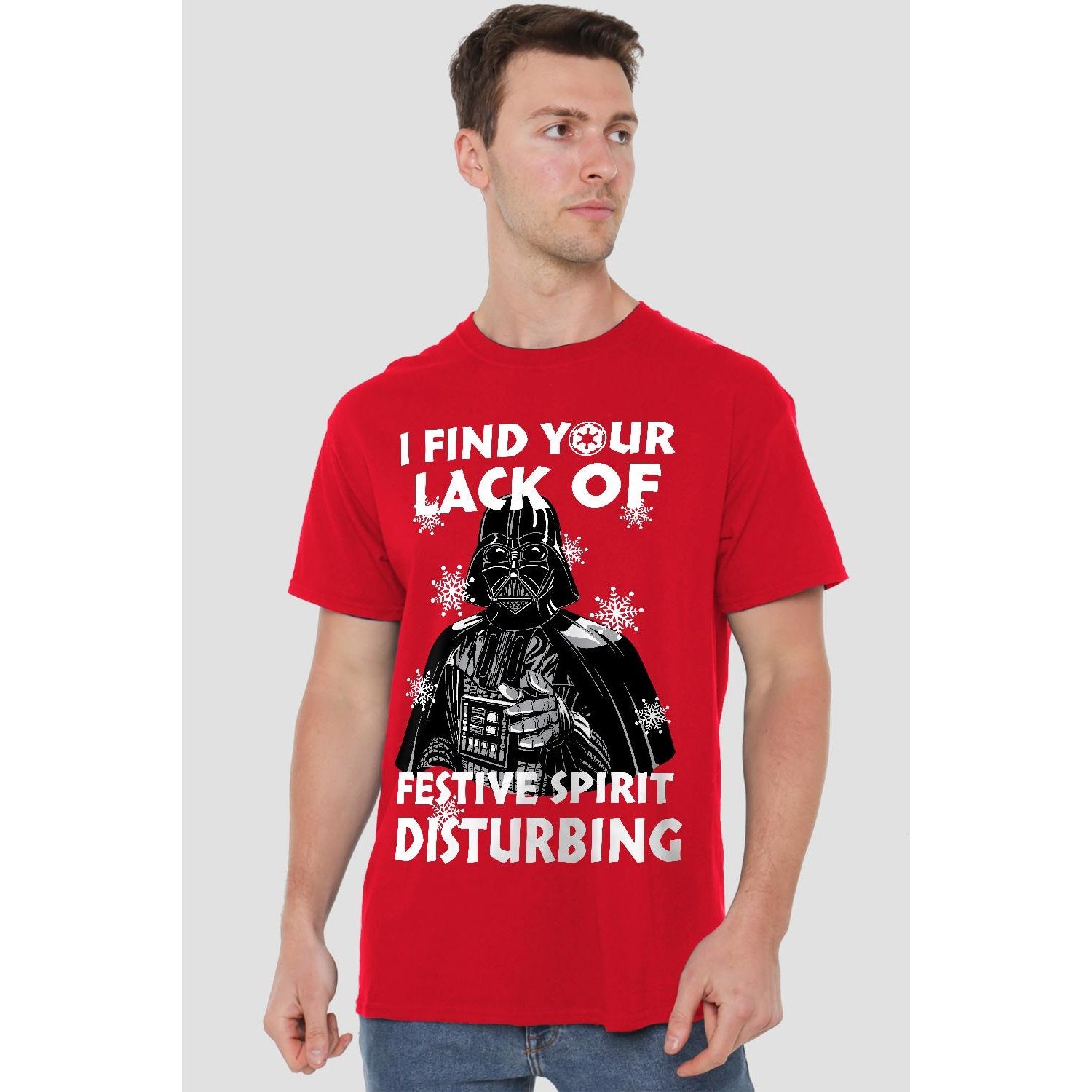 Red - Back - Star Wars Mens Lack Of Spirit Darth Vader Christmas T-Shirt