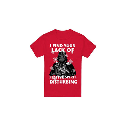 Red - Front - Star Wars Mens Lack Of Spirit Darth Vader Christmas T-Shirt