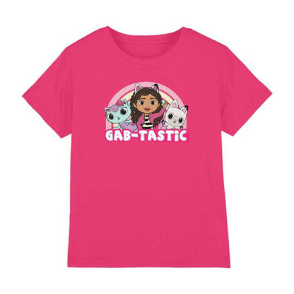 Hot Pink - Front - Gabby´s Dollhouse Childrens-Kids Rainbow T-Shirt