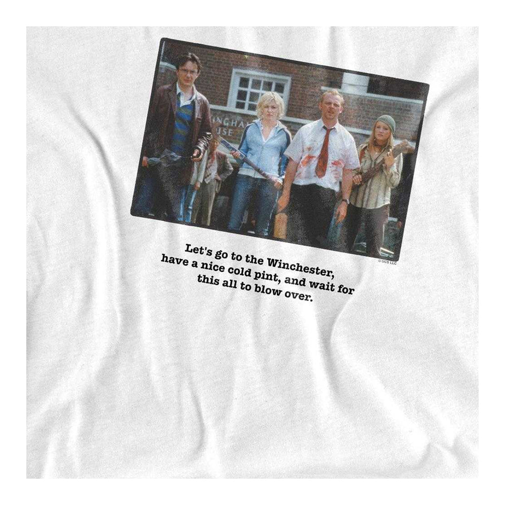 White - Side - Shaun Of The Dead Unisex Adult Winchester T-Shirt