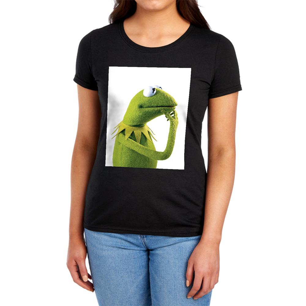 Black - Lifestyle - The Muppets Womens-Ladies Ponder Kermit Fitted T-Shirt