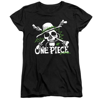 Black - Front - One Piece Womens-Ladies Doodle Fitted T-Shirt