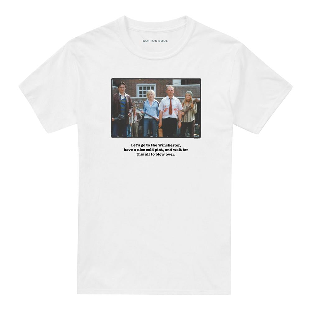 White - Front - Shaun Of The Dead Unisex Adult Winchester T-Shirt