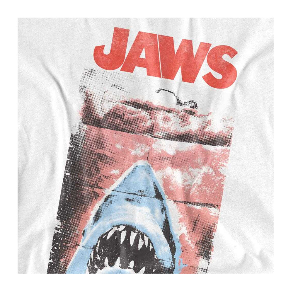 White - Side - Jaws Unisex Adult Punk Poster Ringspun Cotton T-Shirt