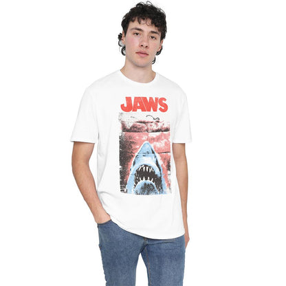White - Lifestyle - Jaws Unisex Adult Punk Poster Ringspun Cotton T-Shirt