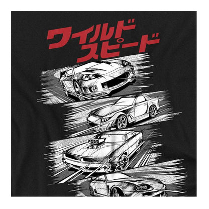 Black - Side - Fast & Furious Unisex Adult Street Racers Ringspun Cotton T-Shirt