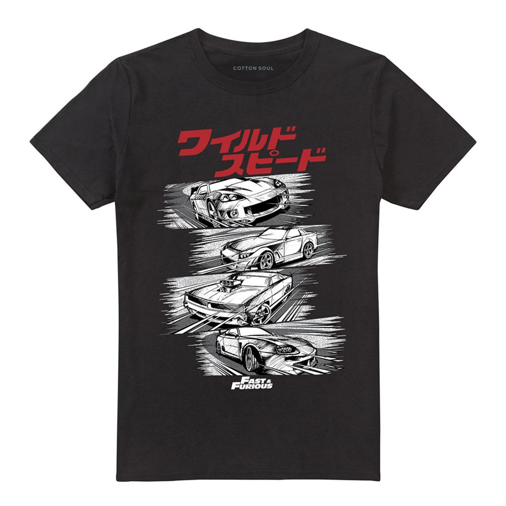 Black - Front - Fast & Furious Unisex Adult Street Racers Ringspun Cotton T-Shirt