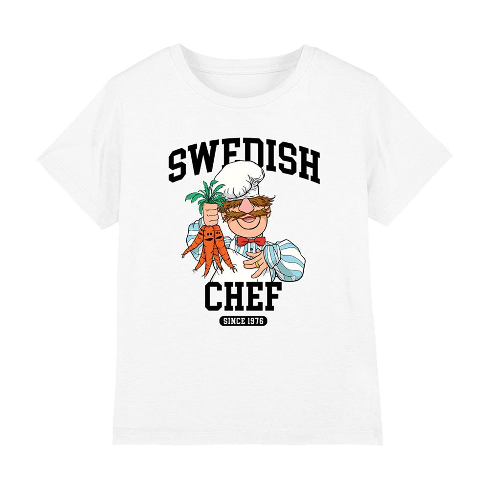 White - Front - The Muppets Childrens-Kids Swedish Chef Collegic T-Shirt