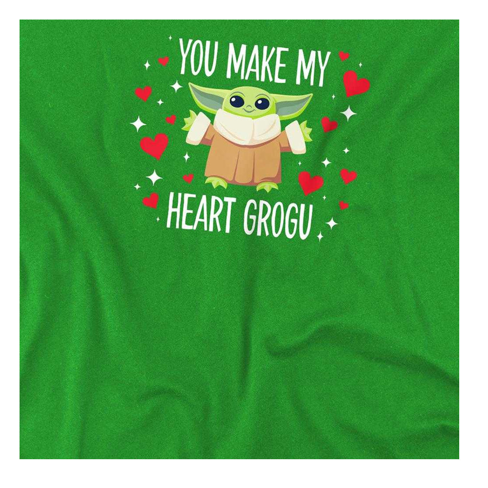 Kelly Green - Side - Star Wars Childrens-Kids You Make My Heart Grogu T-Shirt