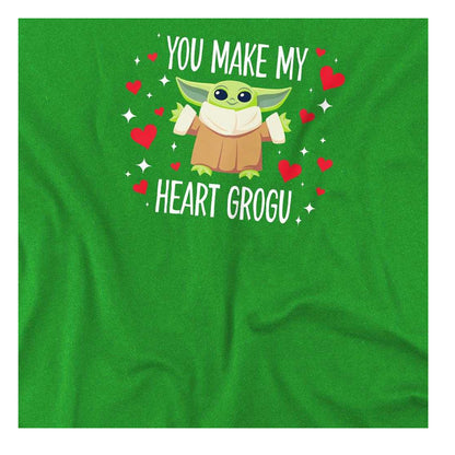 Kelly Green - Side - Star Wars Childrens-Kids You Make My Heart Grogu T-Shirt