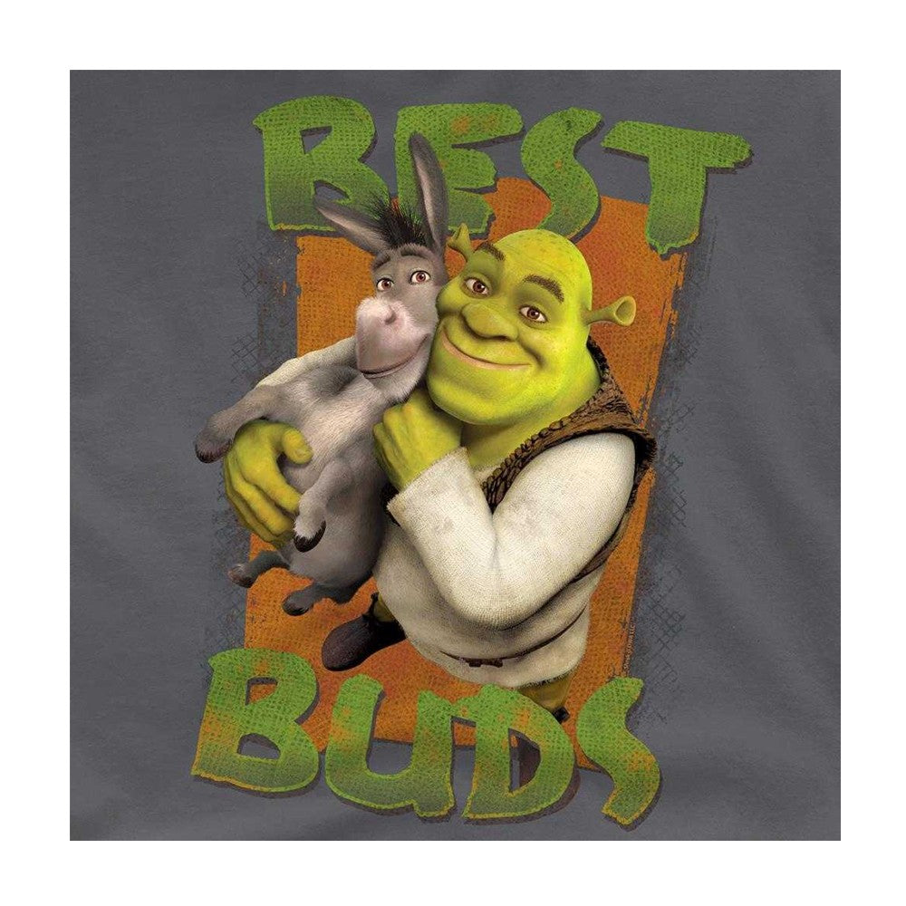 Charcoal - Side - Shrek Unisex Adult Best Buds Ringspun Cotton T-Shirt