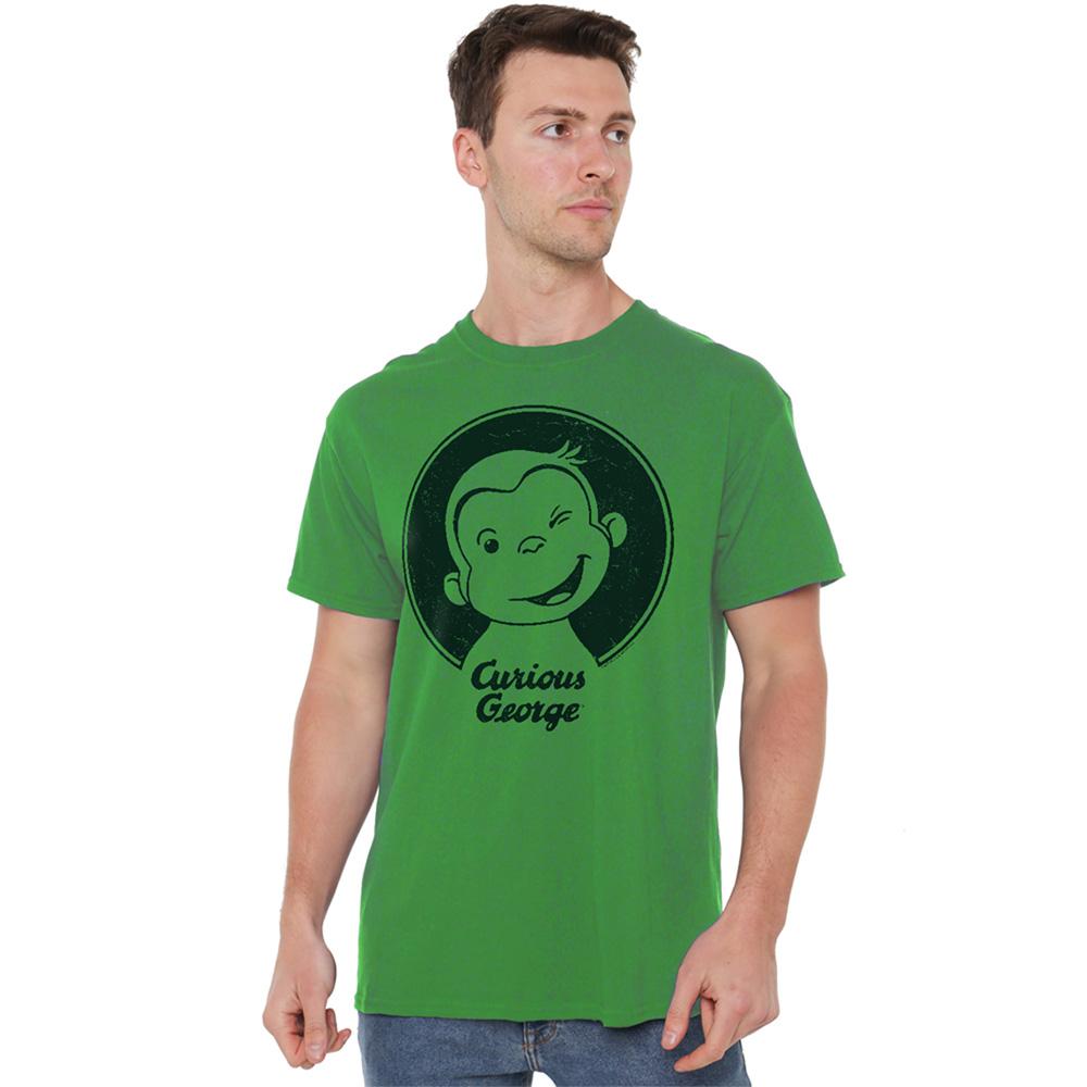 Kelly Green - Lifestyle - Curious George Unisex Adult Wink T-Shirt