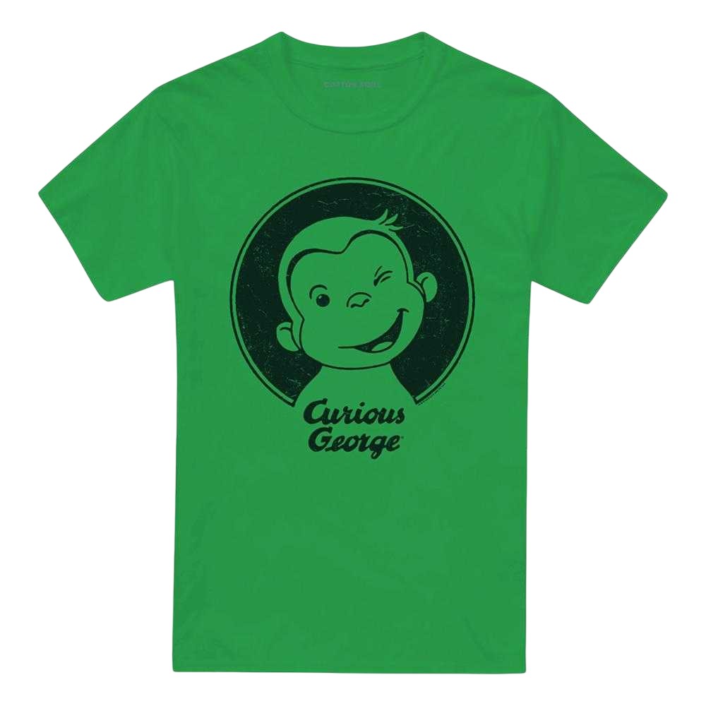 Kelly Green - Front - Curious George Unisex Adult Wink T-Shirt