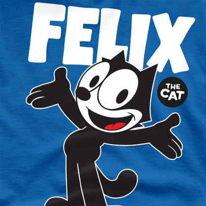 Royal Blue - Side - Felix The Cat Unisex Adult Logo T-Shirt