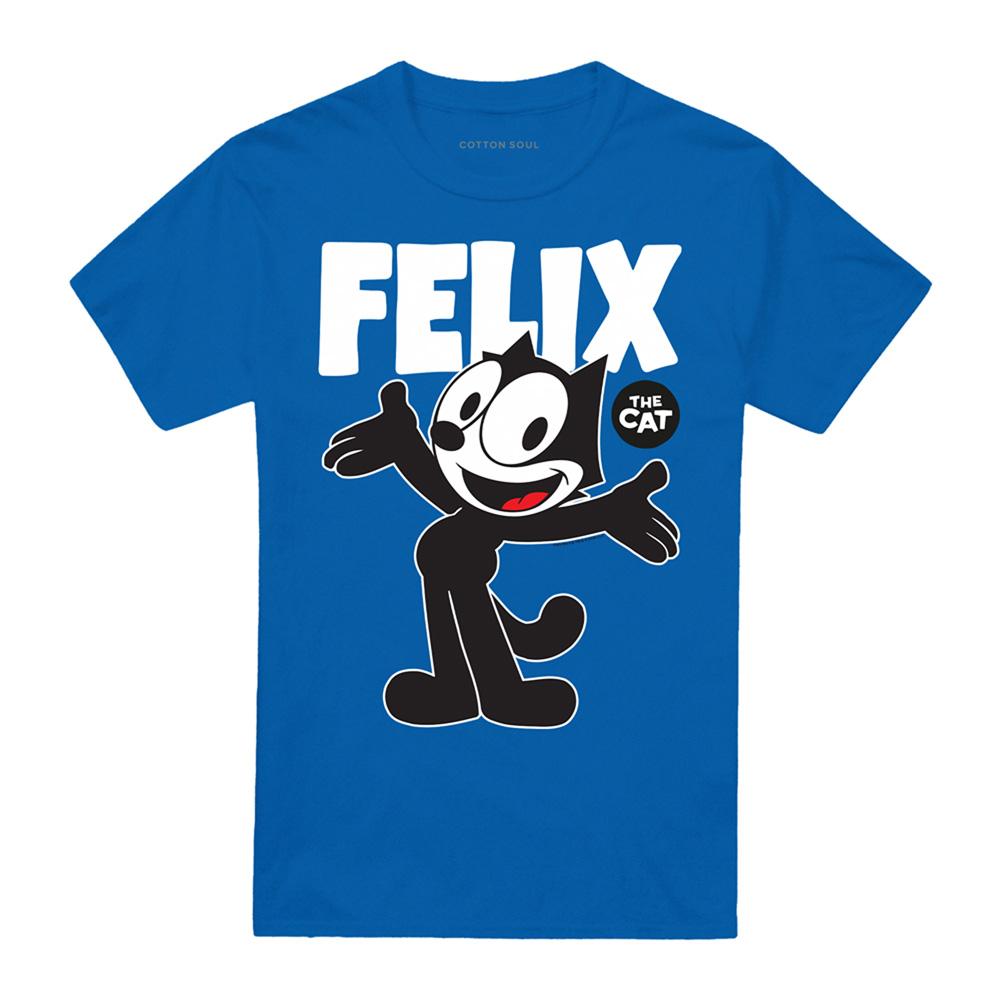 Royal Blue - Front - Felix The Cat Unisex Adult Logo T-Shirt